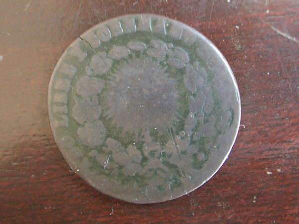 Mexico-State-Copper-San-Luis-Potosi-1/4r-Struck-Over-1863-1c